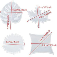 Juego de 4 moldes de silicona para posavasos, incluye molde redondo de hoja de arce tropical de rombo para resina epoxi para manualidades, proyectos de artesanía, decoración del hogar - Arteztik