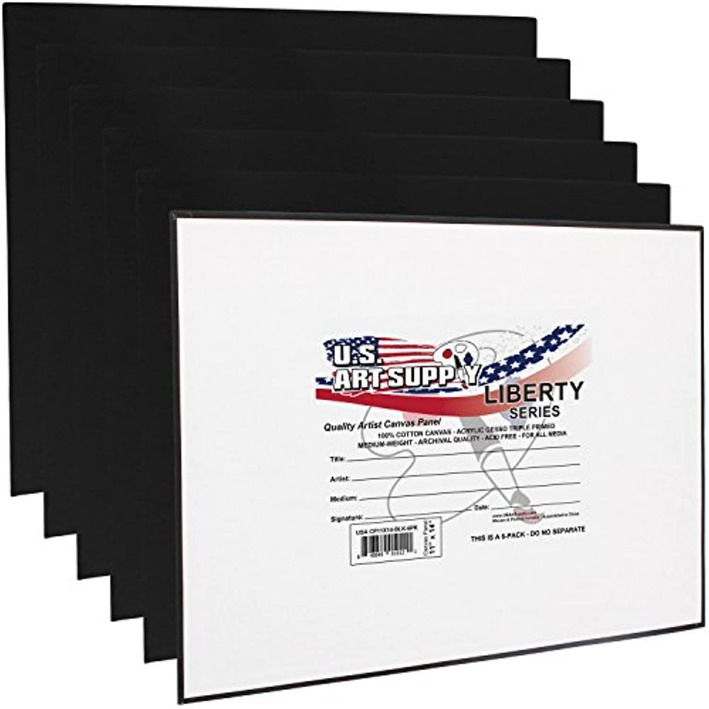 US Art Supply paneles de lienzo libres de ácido de calidad de artista profesional de 11 x 14 pulgadas, paquete de 12 (1 caja completa de 12 lienzos individuales) - Arteztik