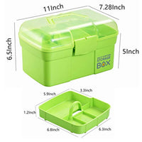 Kinsorcai Caja de almacenamiento de plástico de 11.0 in con bandeja extraíble, organizador multiusos y estuche de almacenamiento para arte y cosméticos (verde) - Arteztik
