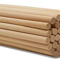 Woodpeckers - Varillas de madera de abedul (1/2 x 18 pulgadas), 25 varillas de madera sin terminar para manualidades y proyectos de bricolaje - Arteztik
