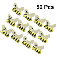 SUPVOX - Abeja de madera autoadhesivo para manualidades, álbumes de recortes, decoración de fiestas, 50 unidades - Arteztik
