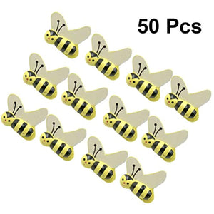 SUPVOX - Abeja de madera autoadhesivo para manualidades, álbumes de recortes, decoración de fiestas, 50 unidades - Arteztik