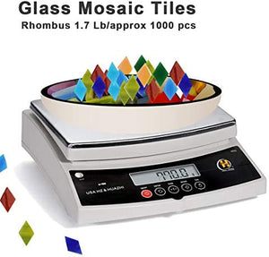 Yisau - Juego de azulejos de mosaico de vidrio para manualidades (1000 unidades, para decoración del hogar o manualidades de mosaico de bricolaje (rombo) - Arteztik