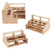 Mezzo - Juego de 3 estantes para pinceles y tubos de pintura para artistas, laminados de grano de madera, soporte de almacenamiento multicapa para pinceles, pinturas al óleo y acrílicas - Arteztik