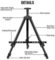 Acesgame - Soporte de caballete de aluminio reforzado con trípode de aluminio de 21 a 66 pulgadas de altura ajustable con bolsa portátil para pintura y exhibición - Arteztik
