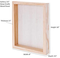 U.S. Art Supply - Tableros de madera de abedul, 16.0 x 20.0 in, base de 1.5 in de profundidad (paquete de 2) lienzos de pared de madera para artistas – Pintura de medios mixtos, acrílico, aceite, etc. - Arteztik
