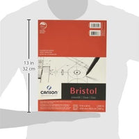 Canson Foundation Series Bristol Paper Pad, papel de alto contraste para lápiz, acabado de vellum, 100 libras, - Arteztik