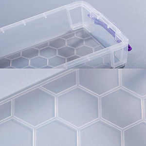 4-Pack Extra Large Capacity Pencil Box, Clear Plastic Multipurpose Utility Box, Office Supplies Storage Organizer Box for Pens Brush Painting Pencils College Student Kids School Art Supplies - Arteztik