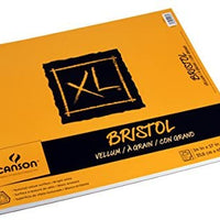 Canson XL Series Bristol - Bloc de papel de vitela para lápiz, acabado de vitela, plegable, 100 libras, 9 x 12 pulgadas, blanco brillante, 25 hojas - Arteztik