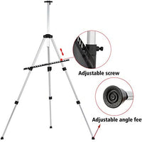 T-SIGN - Caballete de artista reforzado de 66 pulgadas, caballete de metal extrafroso para trípode de aluminio de 53 a 65.4 in, altura ajustable con bolsa portátil para dibujo y visualización de piso/mesa, 2 unidades - Arteztik