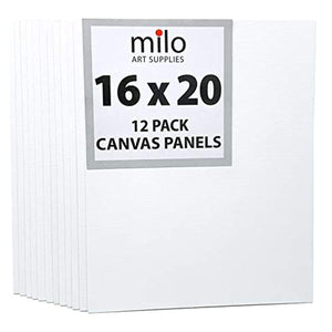 Milo - Tableros de lienzo para pintura (16.0 x 20.0 in, 12 unidades) - Arteztik