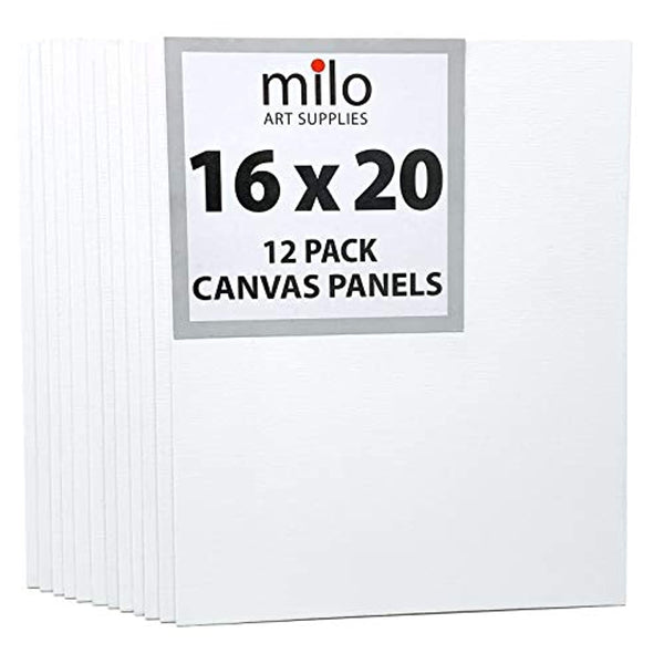 Milo - Tableros de lienzo para pintura (16.0 x 20.0 in, 12 unidades) - Arteztik