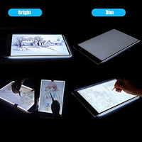A4 LED Tracing Light Pad, Portable LED Artcraft Tracing Light Board Light Box Control de brillo con USB Power para niños artistas animación dibujo - Arteztik