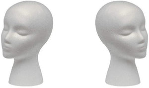 2 de espuma de poliestireno maniquí Cabeza con rostro femenino - Arteztik