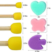 Yookat - 24 esponjas de pintura para niños y 20 esponjas de pintura, esponjas para niños, herramientas de pintura (amarillo) - Arteztik