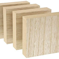 Bright Creations bloques de madera sin terminar para manualidades, bloque de letreros, juegos para niños (7 x 7 in, 4 unidades) - Arteztik