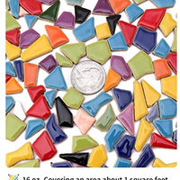 Ehome Shop Azulejos de mosaico de cerámica para manualidades, piezas de mosaico con forma irregular (colores mezclados, 1 libra) - Arteztik