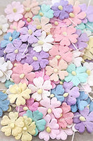 NAVA CHIANGMAI Mini pétalos de flores con tallo de hilo de morera, decoración de tarjetas de papel para álbumes de recortes, proyectos de manualidades (colores pastel) - Arteztik
