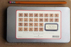 Cavallini sellos de goma alfabeto minúsculas), varios colores con almohadilla de tinta - Arteztik