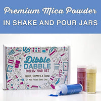 Dibble Dabble Mica Powder 24 tarros de batido de color – Set de 8.47 oz – Polvo de pigmento de mica de grado cosmético para hacer jabón, resina epoxi, brillo de labios, uñas, bombas de baño, limo - Arteztik
