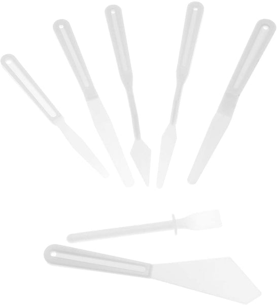 Hicello - Juego de cuchillos de paleta de plástico flexible para artistas y pintura al óleo (7 unidades) - Arteztik