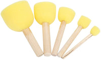 Fdit - Juego de 5 brochas de esponja para pintar o sellar manualidades, con mango de madera, para niños - Arteztik
