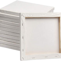 Lienzo estirado de 7.9 x 7.9 in – Lienzo enmarcado en blanco para pintar – Paquete de 12 – Lienzo de arte triple imprimado para niños, adultos, estudiantes y profesionales - Arteztik