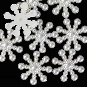 CHXIHome - 100 piezas de copo de nieve con forma de perla, cardmaking CraftWhite Decoración para manualidades, decoración de Navidad, copo de nieve con espalda plana perla - Arteztik