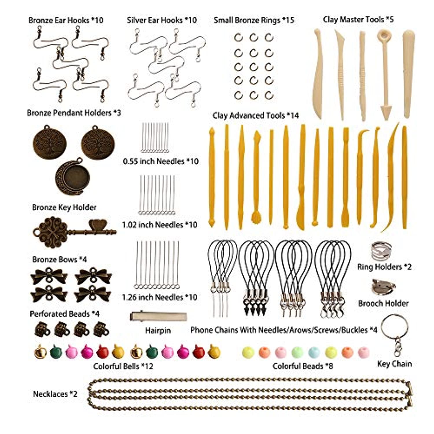 Kits de arcilla polimérica, 72 colores, arcilla moldeadora para esculpir,  bricolaje, modelado, arcilla, hornear, 19 herramientas de esculpido y 12