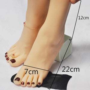 Zhy - 1 par de pies, de silicona, tamaño de la vida, para maniquí femenino, con pantalla de hueso, para sandalias, calcetines, calcetines, dibujos y uñas - Arteztik