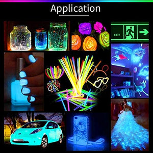 12 Color Glow in The Dark Pigment Powder, Premium Quality Luminous Powder with Lamp,0.7oz Each (Total 8.4oz) - Arteztik