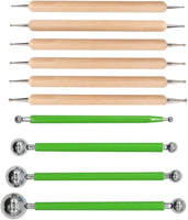 ABenkle 10 herramientas de punteo para pintura de roca, arcilla para modelar arte en relieve (verde) - Arteztik
