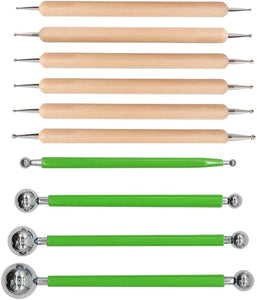 ABenkle 10 herramientas de punteo para pintura de roca, arcilla para modelar arte en relieve (verde) - Arteztik