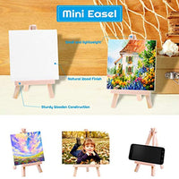 Lienzo de pintura para niños, Cridoz 18 unidades mini lienzo de pintura con caballete de 3.9 x 3.9 in Art Mini lienzo para niños pintura acrílica, color de agua al óleo - Arteztik
