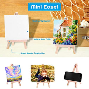 Lienzo de pintura para niños, Cridoz 18 unidades mini lienzo de pintura con caballete de 3.9 x 3.9 in Art Mini lienzo para niños pintura acrílica, color de agua al óleo - Arteztik