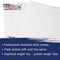 U.S. Art Supply 30 x 36 inch Stretched Canvas 12-Ounce Primed 3-Pack - Professional White Blank 3/4" Profile Heavy-Weight Gesso Acid Free Bulk Pack - Painting, Acrylic Pouring, Oil Paint - Arteztik