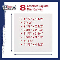U.S. Art Supply Mini lienzo estirado de 10 onzas con imprimación cuadrada surtido (8 lienzos cuadrados tamaños de pulgada – 1-1/2", 2", 2-1/2", 2-3/4", 3-1/4", 3-5/8", 4", 4-1/2") - Arteztik
