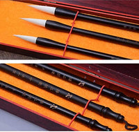 Juego de pinceles de mango de madera para caligrafía china en caja para aprendizaje de caligrafía - Arteztik

