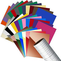 VViViD Deco65 35 Color Adhesivo Vinilo Artesanal Multi-Sheet 12" x 15" Pack w/Clear Transfer Paper - Arteztik