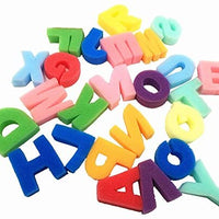 Lumsburry 59 esponjas de aprendizaje temprano para niños, kit de mini pinceles de pintura con 26 alfabetos ingleses, herramientas de dibujo (con delantal y caja) - Arteztik