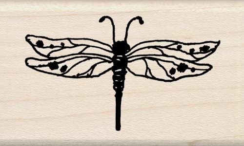 Inkadinkado sello de madera, libélula - Arteztik