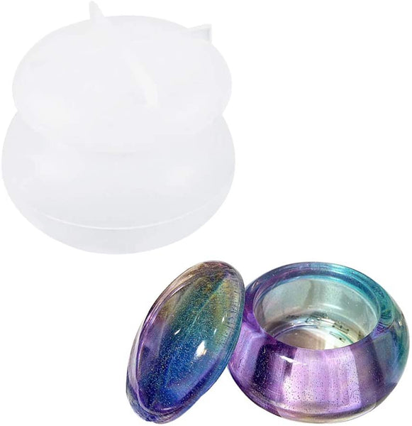 Molde de resina de tarro pequeño con tapa de silicona epoxi molde de fundición para botella pequeña DIY Mini joyería contenedor caja de almacenamiento - Arteztik