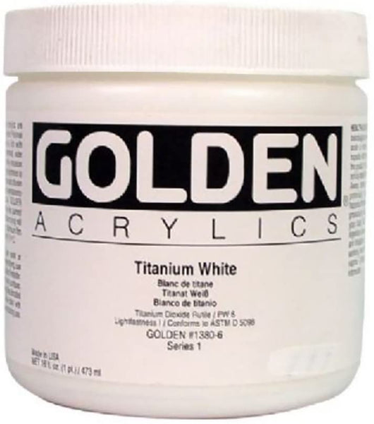 Acrílico – Golden Heavy Body Acrylics Titanium White jarra de 16.0 fl oz - Arteztik