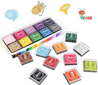 Almohadilla de tinta para huellas dactilares para niños, almohadillas de tinta de arcoíris para manualidades, sellos de goma para pareja, color de bricolaje, regalo para niños y niñas (paquete de 20) (B) - Arteztik
