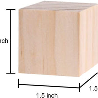 Fuhaieec 100 bloques cuadrados de madera de 1 pulgada para hacer puzles, cubos de madera en blanco, bloques de madera para Baby Blocks Baby Shower bricolaje, manualidades, tallado, suministros de arte - Arteztik