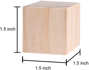 Fuhaieec 100 bloques cuadrados de madera de 1 pulgada para hacer puzles, cubos de madera en blanco, bloques de madera para Baby Blocks Baby Shower bricolaje, manualidades, tallado, suministros de arte - Arteztik