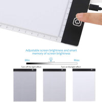 A4 Ultra-Thin Portable LED Light Box Trace Adjustable Light Pad USB Powered with Felt Bag and Clips for Artists Drawing 5D DIY Diamond Painting Craft Weeding Sketching and Animation Design - Arteztik