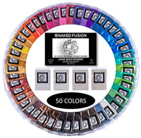 Resina epoxi Color Pigment- Mica Polvo desnudo FUSION-50 Color Set-MEGA 8.82 oz/8.82 0Z. Selección de color fantastico no tóxico para resina epoxi, arte, manualidades, fabricación de jabón, colorante de bombas de baño y limo - Arteztik
