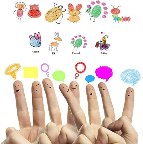 Sellos de tinta para manualidades, color DIY, 36 colores, almohadilla de  tinta de dedo arcoíris para niños, dibujo de dedos, sello de goma pequeño