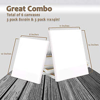 Kronictron - Juego de 6 lienzos para pintar (3 paquetes de 7.9 x 9.8 in, 3 paquetes de 11.0 x 13.8 in) utilizados en acrílico y pintura al óleo para niños y adultos - Arteztik